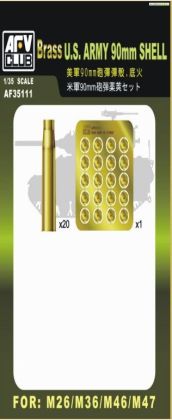 1:35 90mm Shell Case USA (20 Messing Hďż˝lsen)