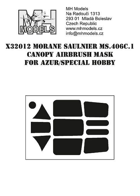 1:32 MS.406C.1 Canopy airbrush mask