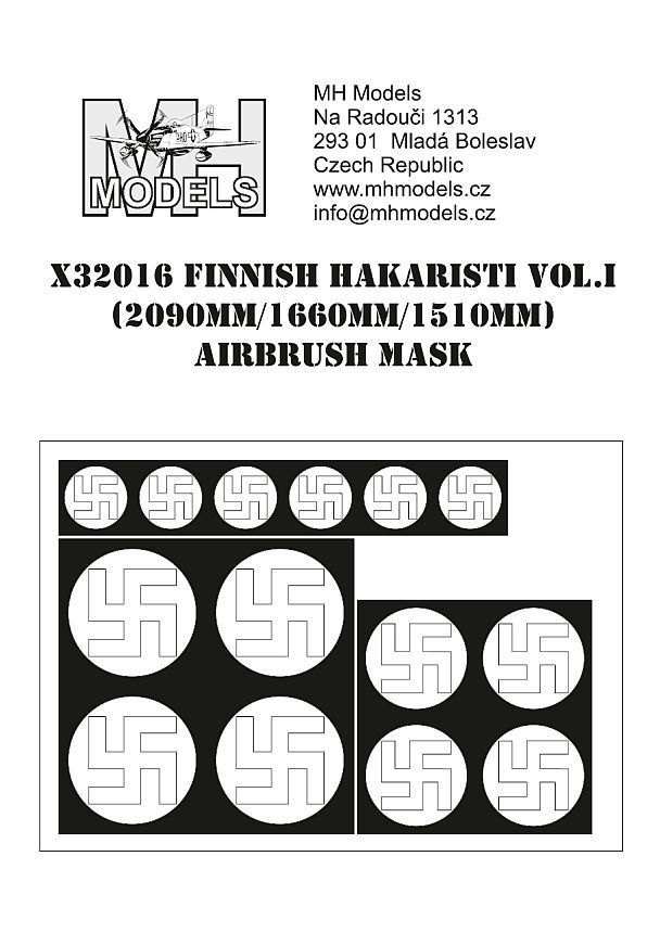 1:32 Finnish hakaristi vol.I 2090mm/1660mm/1510mm airbrush mask
