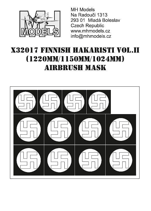 1:32 Finnish hakaristi vol.II 1220mm/1150mm/1024mm airbrush mask