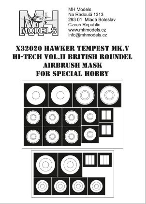 1:32 Hawker Tempest Mk.V Hi-Tech vol.II British roundel airbrush mask