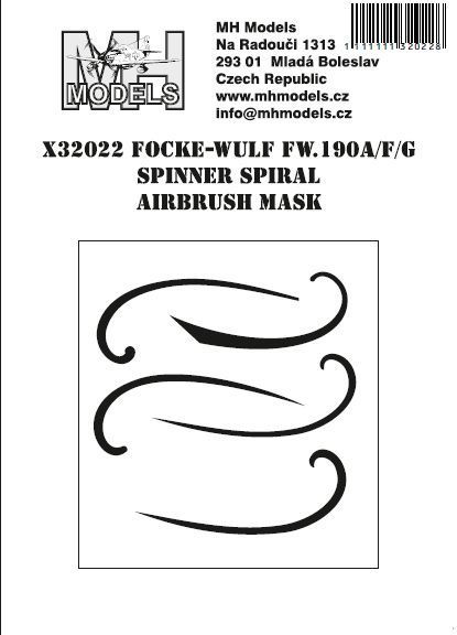 1:32 Focke-Wulf Fw.190A/F/G spinner spiral airbrush mask