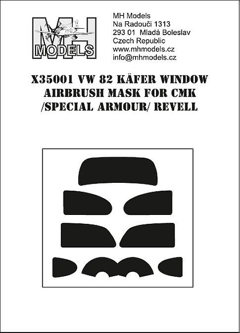 1:35 VW 82 KÄFER WINDOW AIRBRUSH MASK