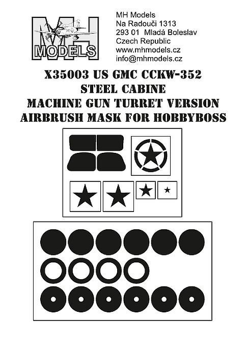 1:35 US GMC CCKW-352 Steel cabine machinegun turret
