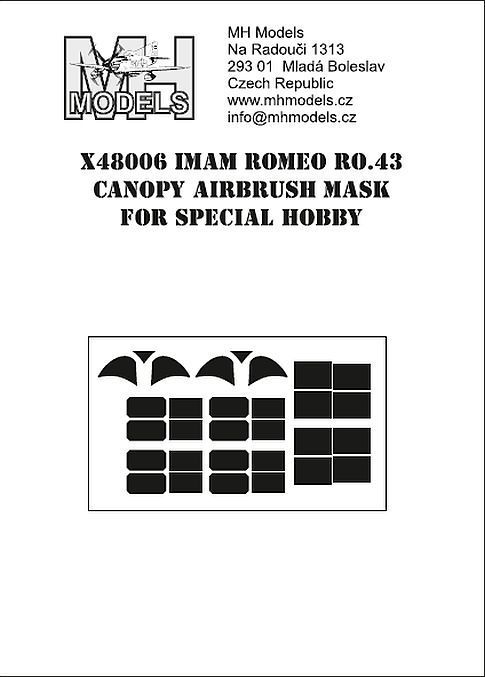 1:48 IMAM Ro.43 CANOPY AIRBRUSH MASK
