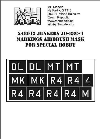 1:48 JUNKERS JU-88C-4 MARKINGS AIRBRUSH MASK