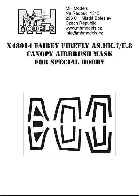 1:48 Fairey Firefly AS.Mk.7/U.8 canopy airbrush mask