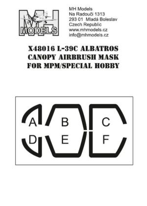 1:48 L-39C Albatros canopy airbrush mask