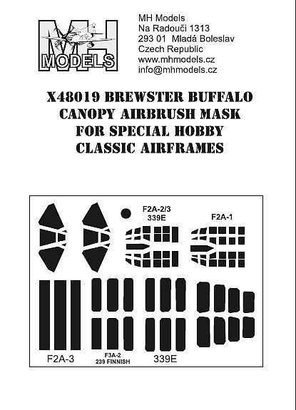 1:48 Brewster Buffalo canopy airbrush mask
