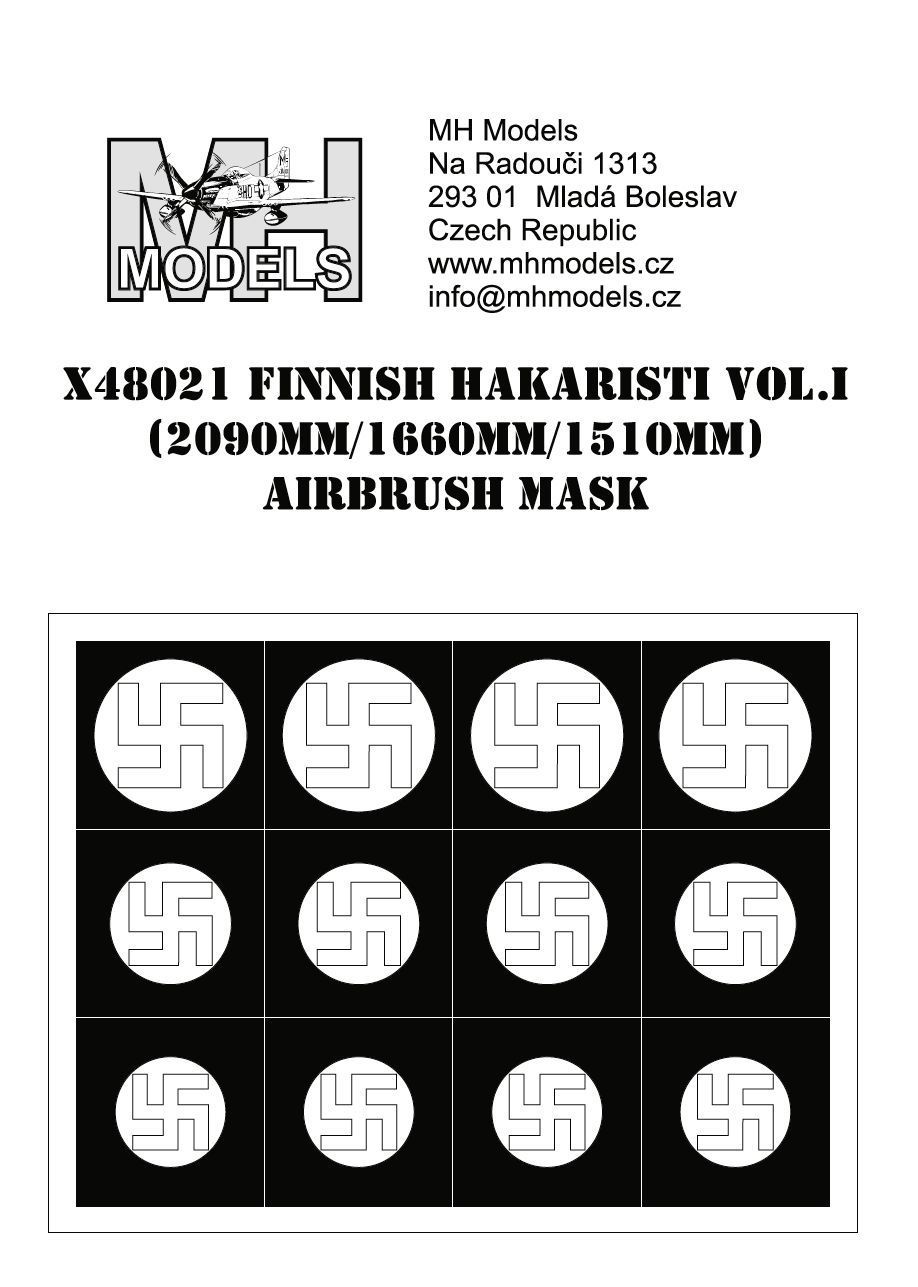 1:48 Finnish hakaristi vol.I 2090mm/1660mm/1510mm airbrush mask