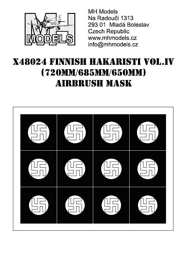 1:48 Finnish hakaristi vol.IV 850mm/725mm/685mm airbrush mask