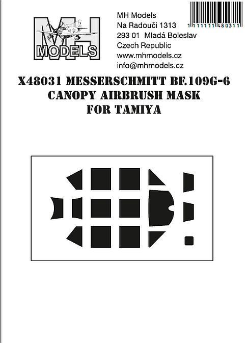 1:48 Messerschmitt Bf.109G-6 canopy airbrush mask