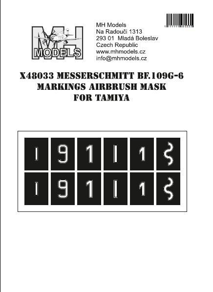 1:48 Messerschmitt Bf.109G-6 Markings airbrush mask