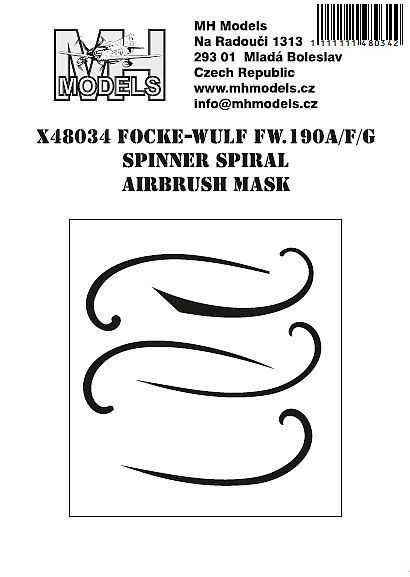 1:48 Focke-Wulf Fw.190A/F/G spinner spiral airbrush mask