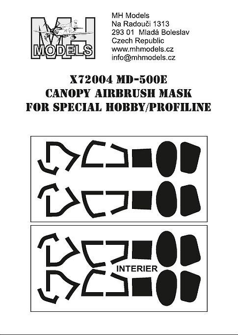 1:72 MD-500E Canopy Airbrush Mask