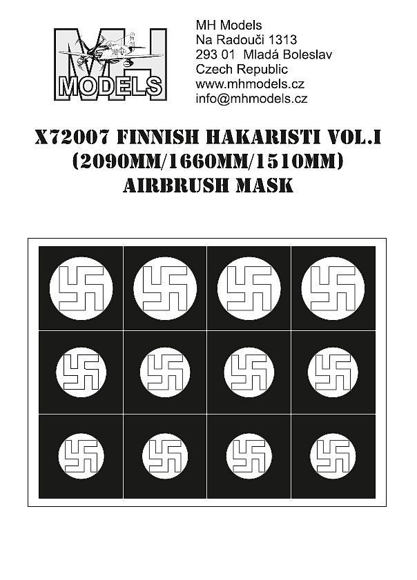 1:72 Finnish hakaristi vol.I 2090mm/1660mm/1510mm airbrush mask