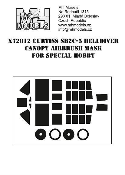 1:72 Curtiss SB2C-5 Helldiver canopy airbrush mask