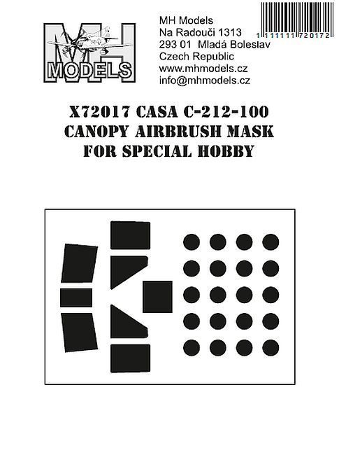 1:72 CASA C-212-100 canopy airbrush mask