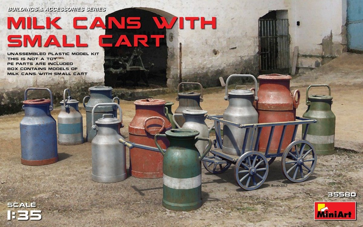 1:35 MILK CANS WITH SMALL CART