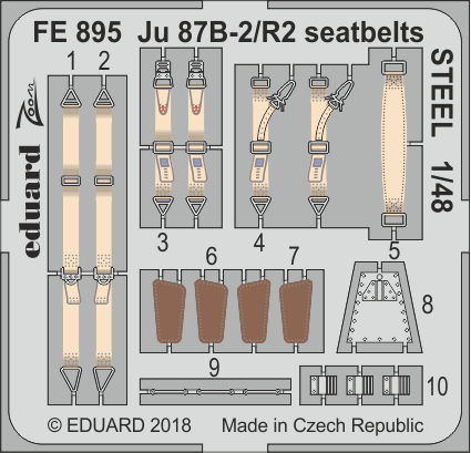 1:48 Ju 87B-2/R2 seatbelts STEEL