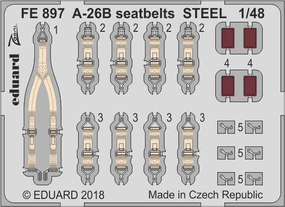 1:48 A-26B seatbelts STEEL