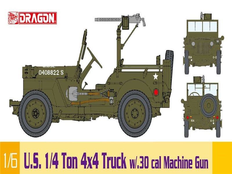 1:6 U.S. 1/4 Ton 4x4 Truck w/.30 cal Machine Gun