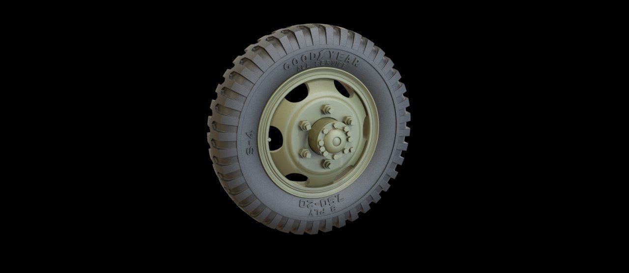 1:35 GMC wheels with mud tracks