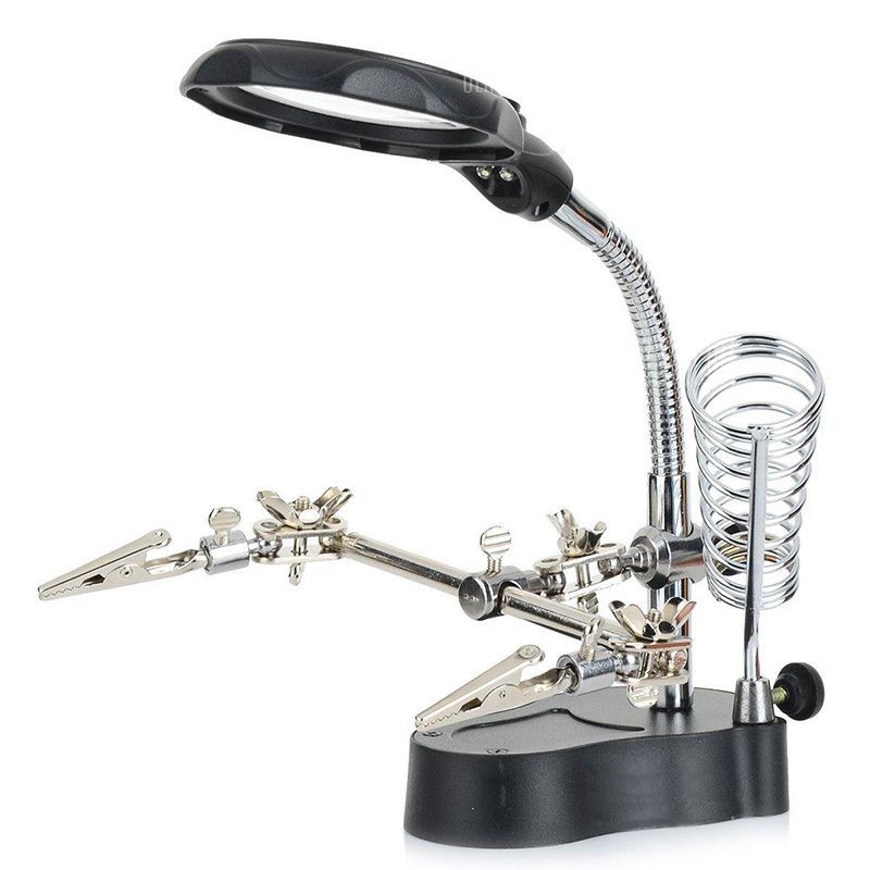 Third hand - double holder with LED lighting