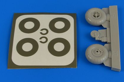 1:32 Bucker Bu 131 wheels & paint masks transverse tread w/o disc cover
