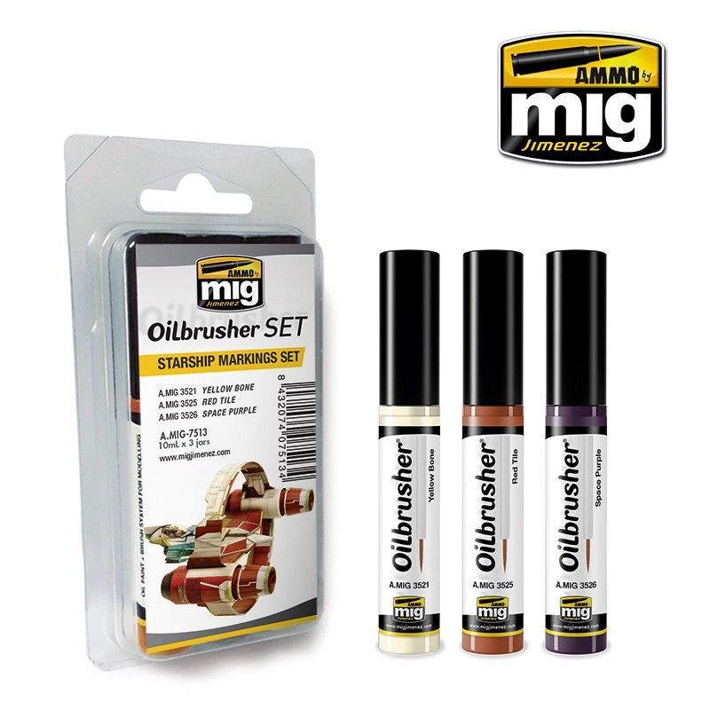 Starship Markings Set - Oil paint with fine brush applicator 3x10ml