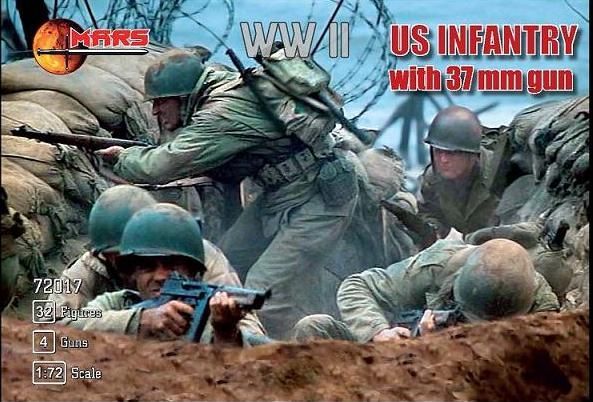 1:72 US Infantry (WWII) WWII with 37mm gun