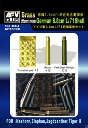 1:35 German 88mm L/71 Shell brass and aluminium