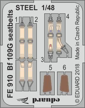 1:48 Bf 109G seatbelts STEEL