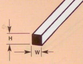 Square Rod (1 pcs)  H-1,0mm W-1,0mm L-250mm