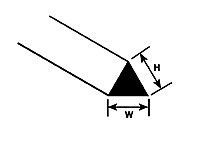 Triangular Rod (1 pcs)  H-1,0mm W-1,0mm L-250mm