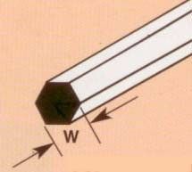 Hexagonal Rod (1 pcs)  W-1,0mm L-250mm