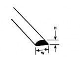 Half Round Rod (1 pcs)  H-1,3mm W-2,5mm L-250mm