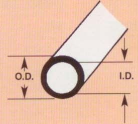 Round Tubing (1 pcs)  O.D-7,9mm I.D-6,4mm Wall-0,8mm L-375mm