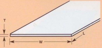White Styrene Sheet (1 pcs)  T-2,0mm W-175mm L-300mm