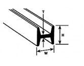 Profil H (1 pcs)  H-3,2mm W-3,2mm T-0,9mm L-375mm