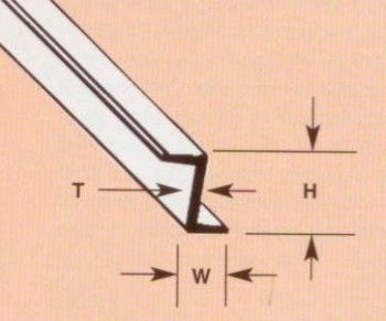 Profil Z (1 pcs) H-2,4mm W-1,4mm T-0,5mm L-250mm
