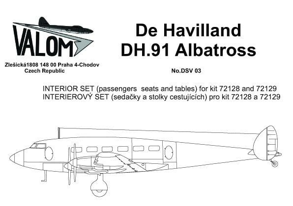 1:72 DH.91 Albatross Interior Set