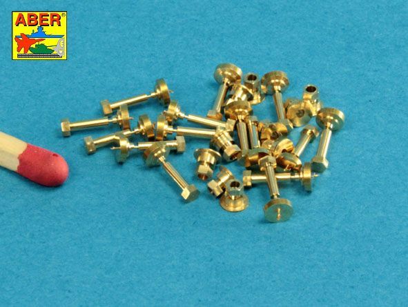 1:16 Turned imitation of Hexagonal bolts & nuts 1,6 x 4,0 mm x 15 pcs. And 1,6mm nuts x 10 pcs.