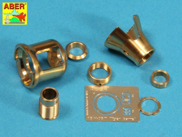 1:16 Early muzzle brake used on German 8,8cm barrel Tiger I - early and Tiger II (Porsche turret)