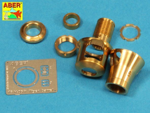 1:16 Late muzzle brake used on German 8,8cm barrel Tiger I- late and Tiger II (Henschel turret)