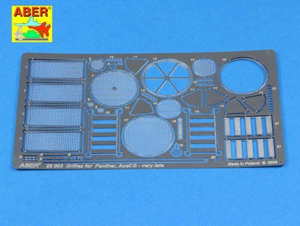1:25 Grilles for Sd.Kfz.171 Panther, Ausf.G Late model