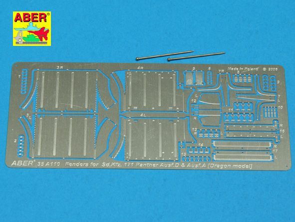 1:35 Front fenders for german medium tank Panther Ausf.A/D