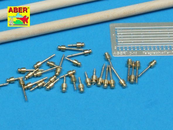 1:35 Telegraph - pillar set for 2 cross bars with 16 insulators each