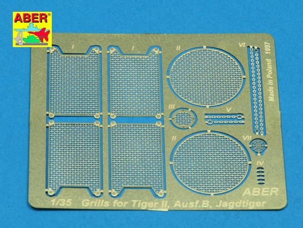 1:35 Grilles for german tank King Tiger, Jagdtiger