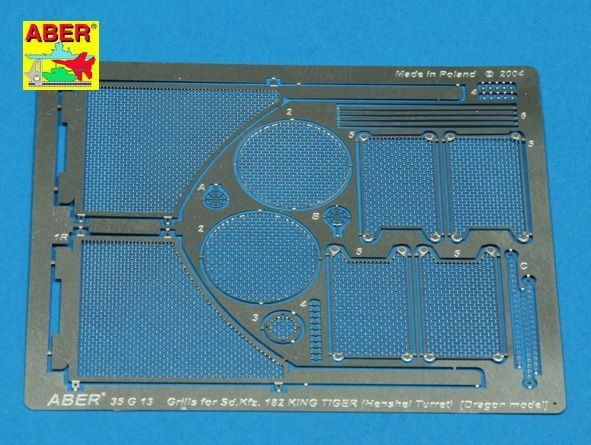 1:35 Grilles for german tank Sd.Kfz.182 King Tiger (Henshel Turret)